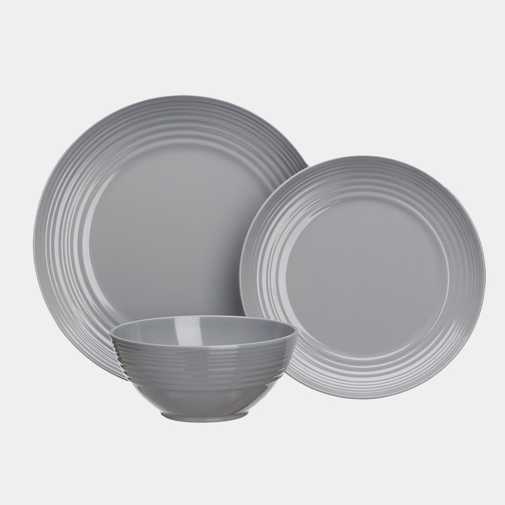 Flamefield Non Slip Cool Grey 12 pc Melamine Set