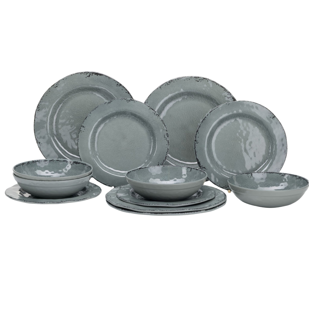 Flamefield rutschfestes Moondust 12-teiliges Melamin-Set