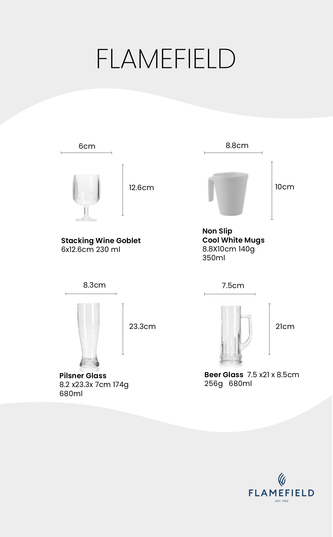 Flamefield Acrylic Pilsner Glass