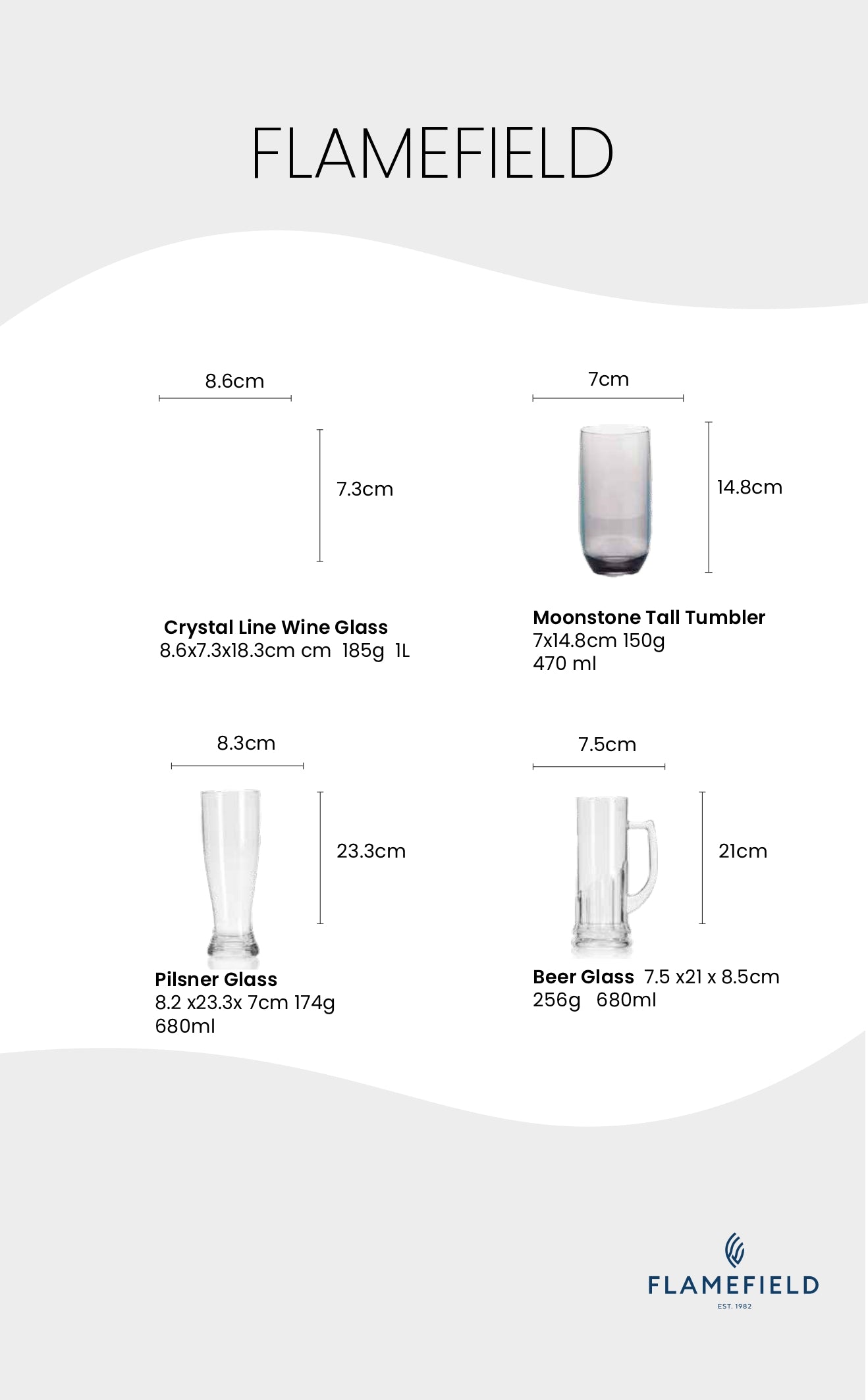 FLAMEFIELD ACRYLIC CRYSTAL LINE WINE GLASS