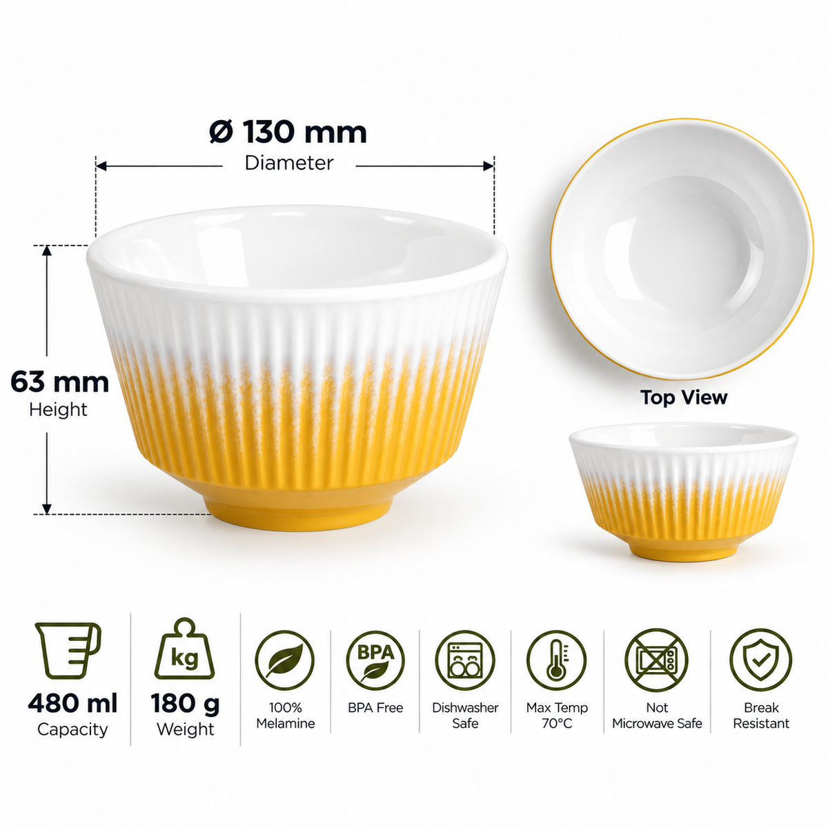 Soleil Servierschale Medium – Zitrone